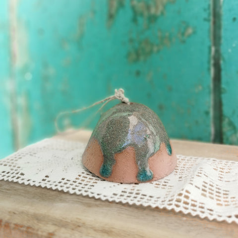 Terracotta ceramic bell, handmade christmas decor