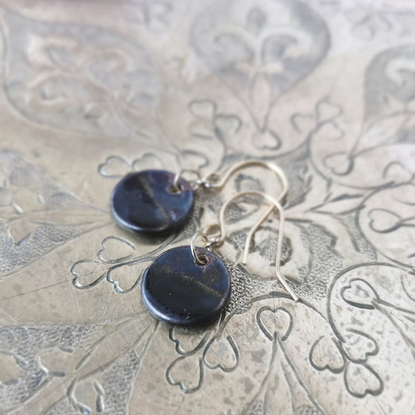 Black and bronze handmade earrings