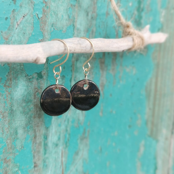 Black and bronze handmade earrings