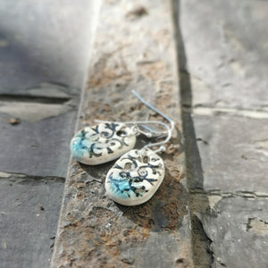 Romantic style earring, handmade ceramic jewelry