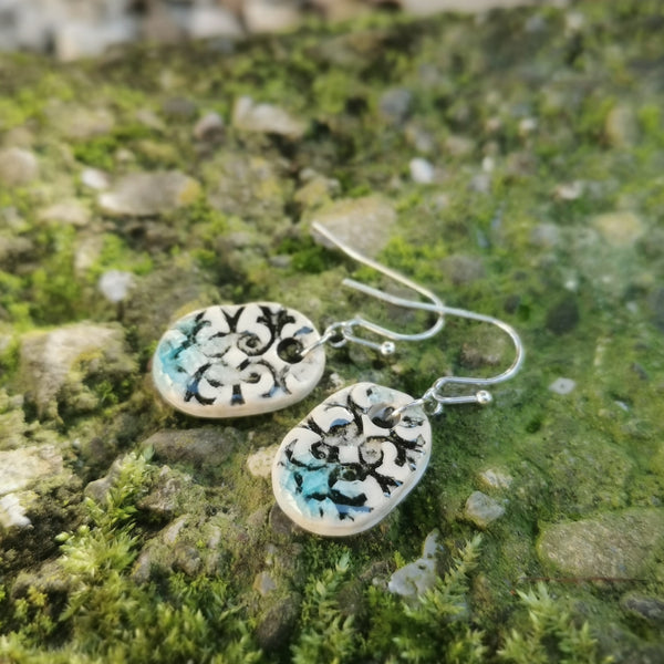 Romantic style earring, handmade ceramic jewelry