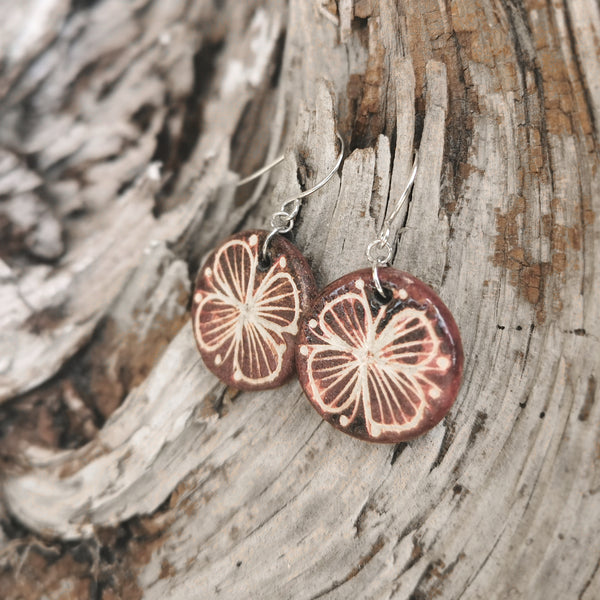 Colorful butterfly ceramic earrings