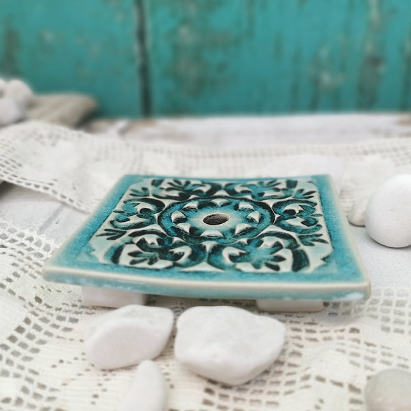 Unique ceramic SOAP DISH, romantic and rustic style